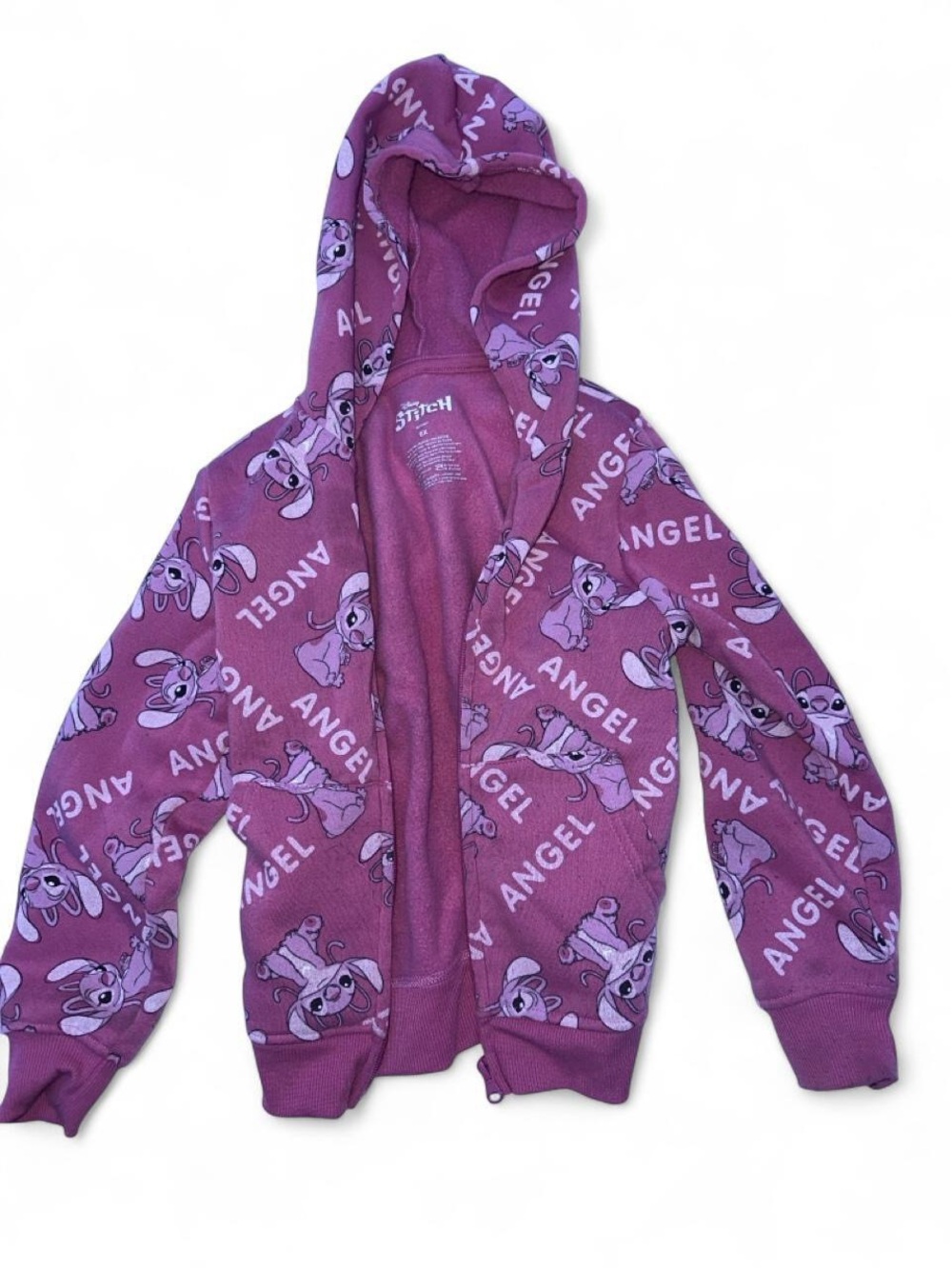 Disney Girls' Angel Print Zip Hoodie from Stitch